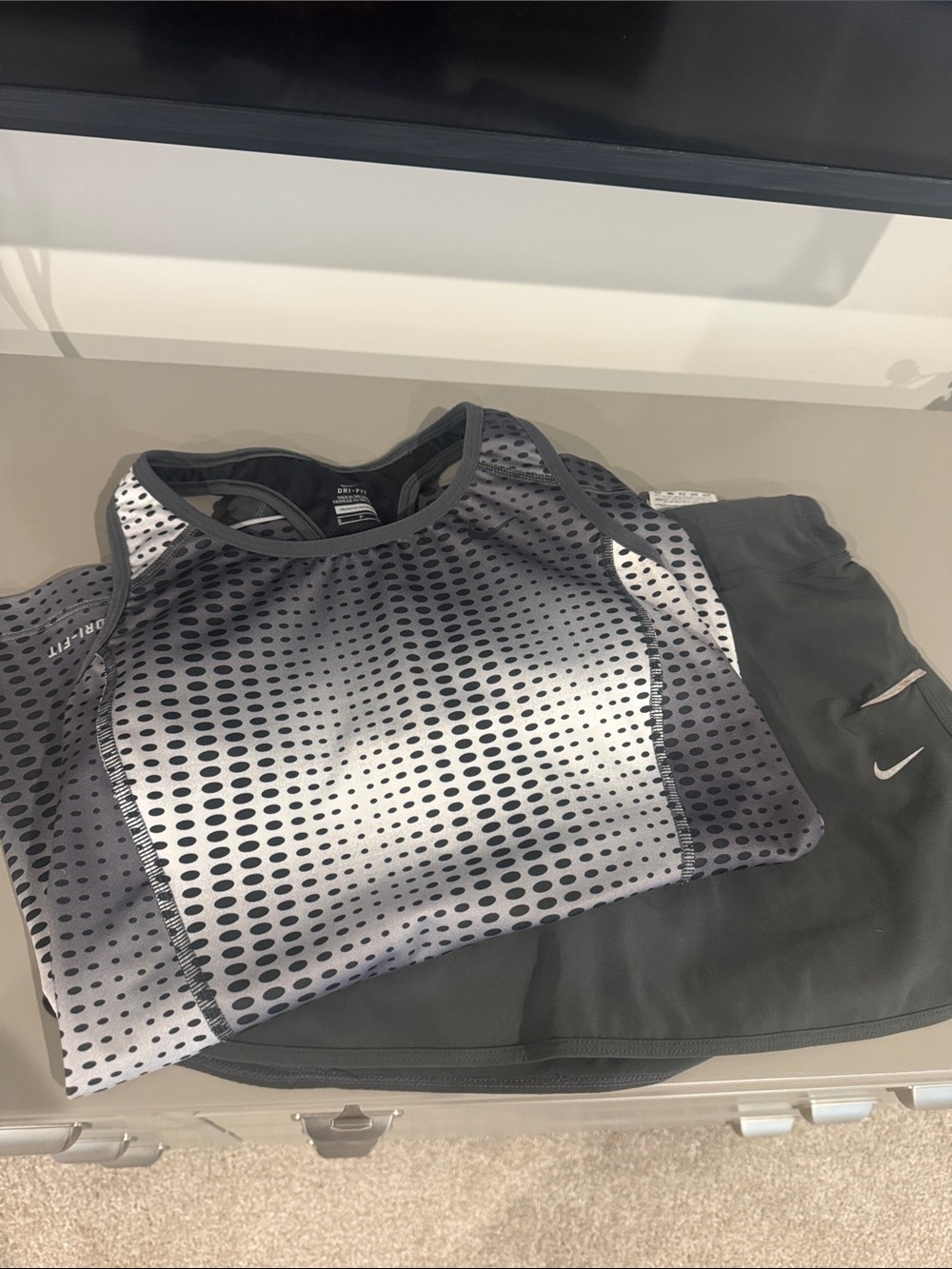 Nike Gray and Black Gradient Dot Sports Tank Top